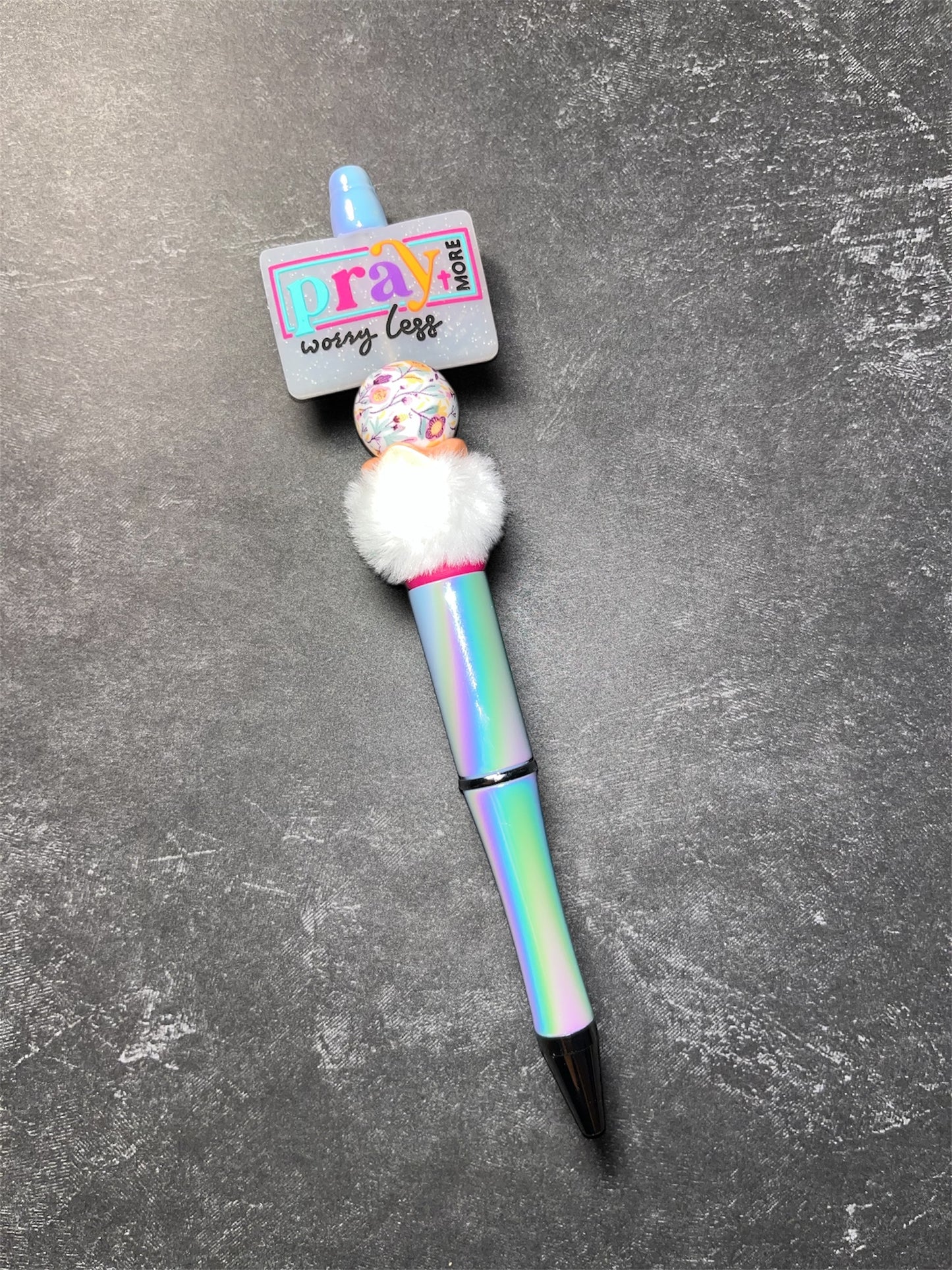 Pray More Worry Less-Beaded Pen