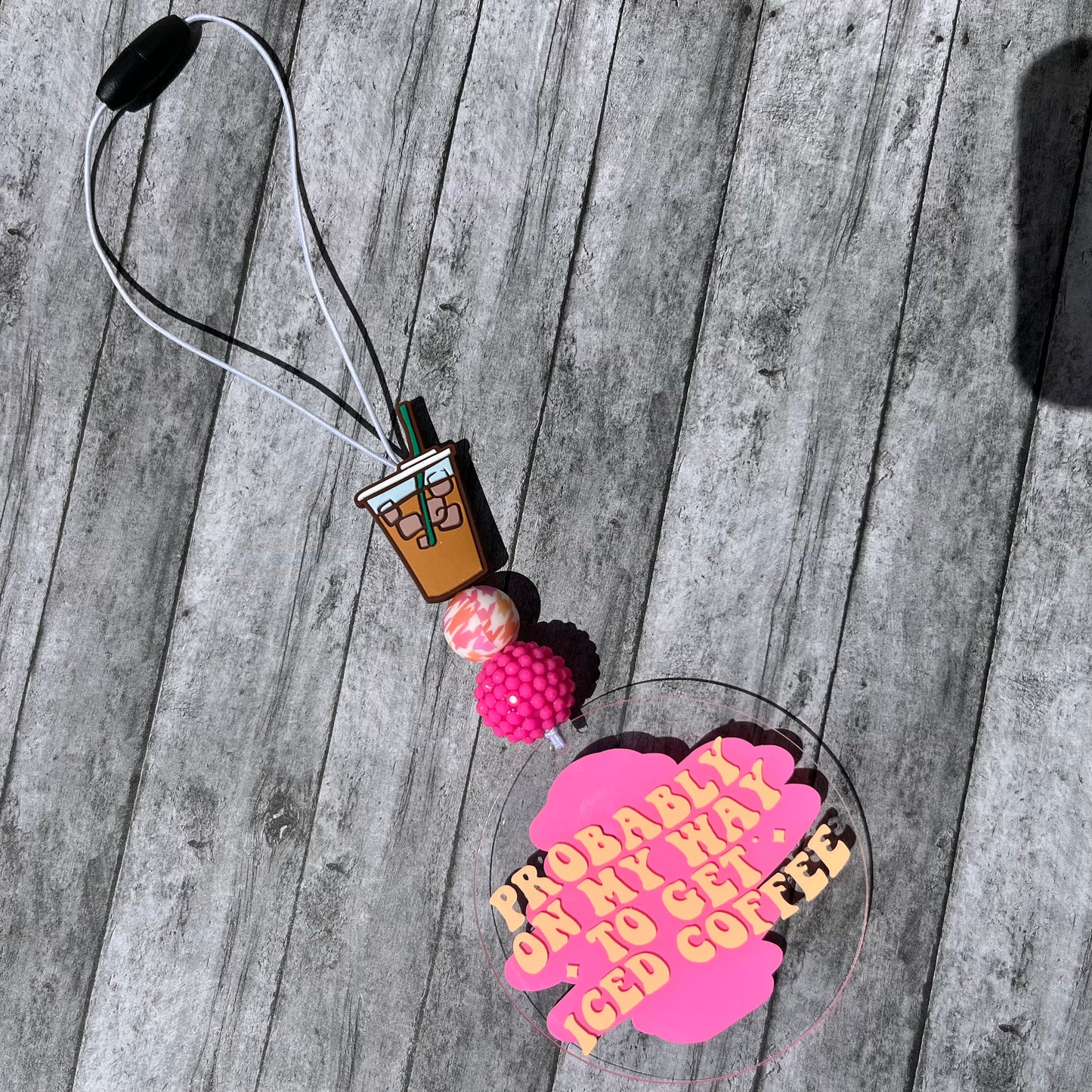 Iced Coffee Lover-Rearview Mirror Car Charm
