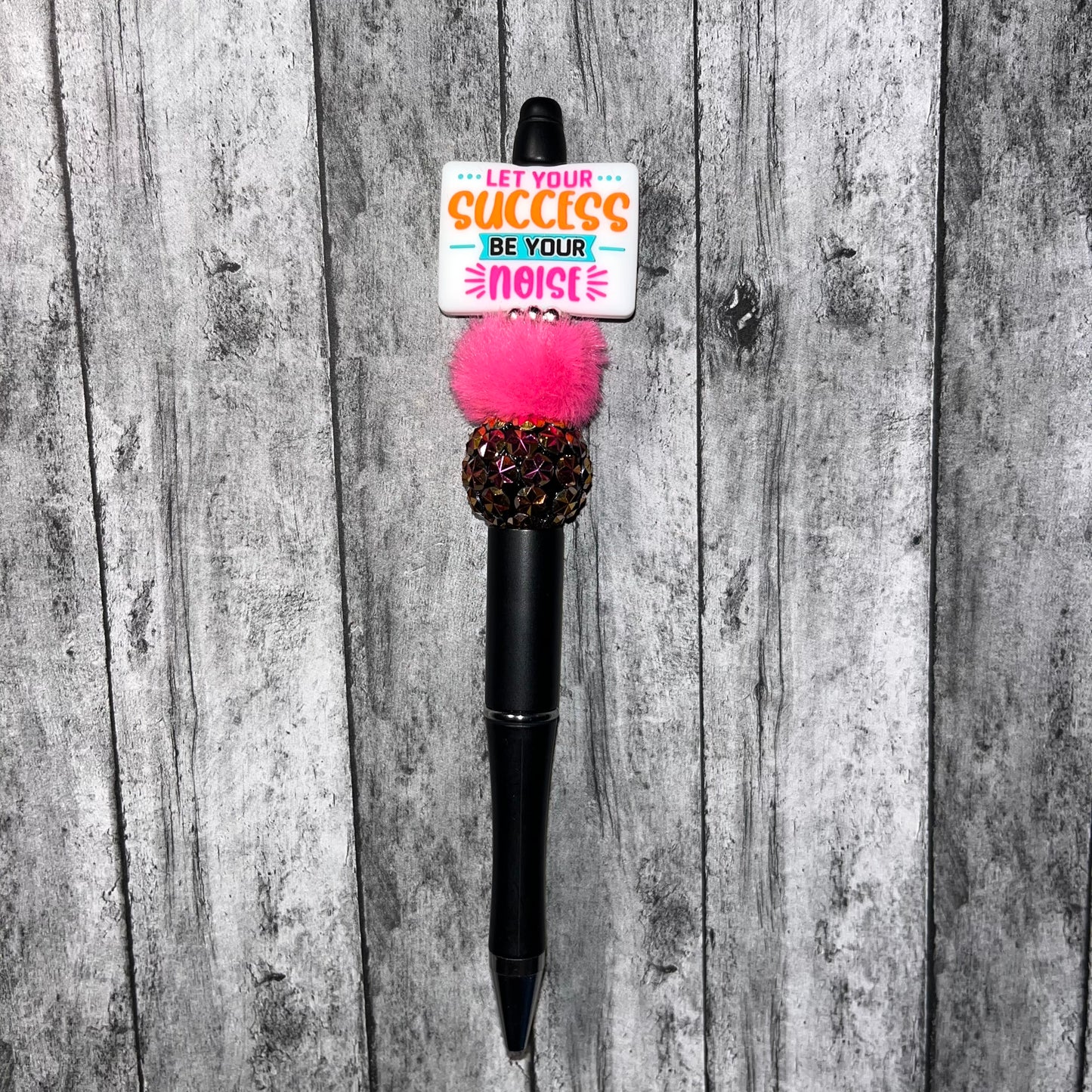 Work hard in silence, let your success be your noise-Beaded Pen