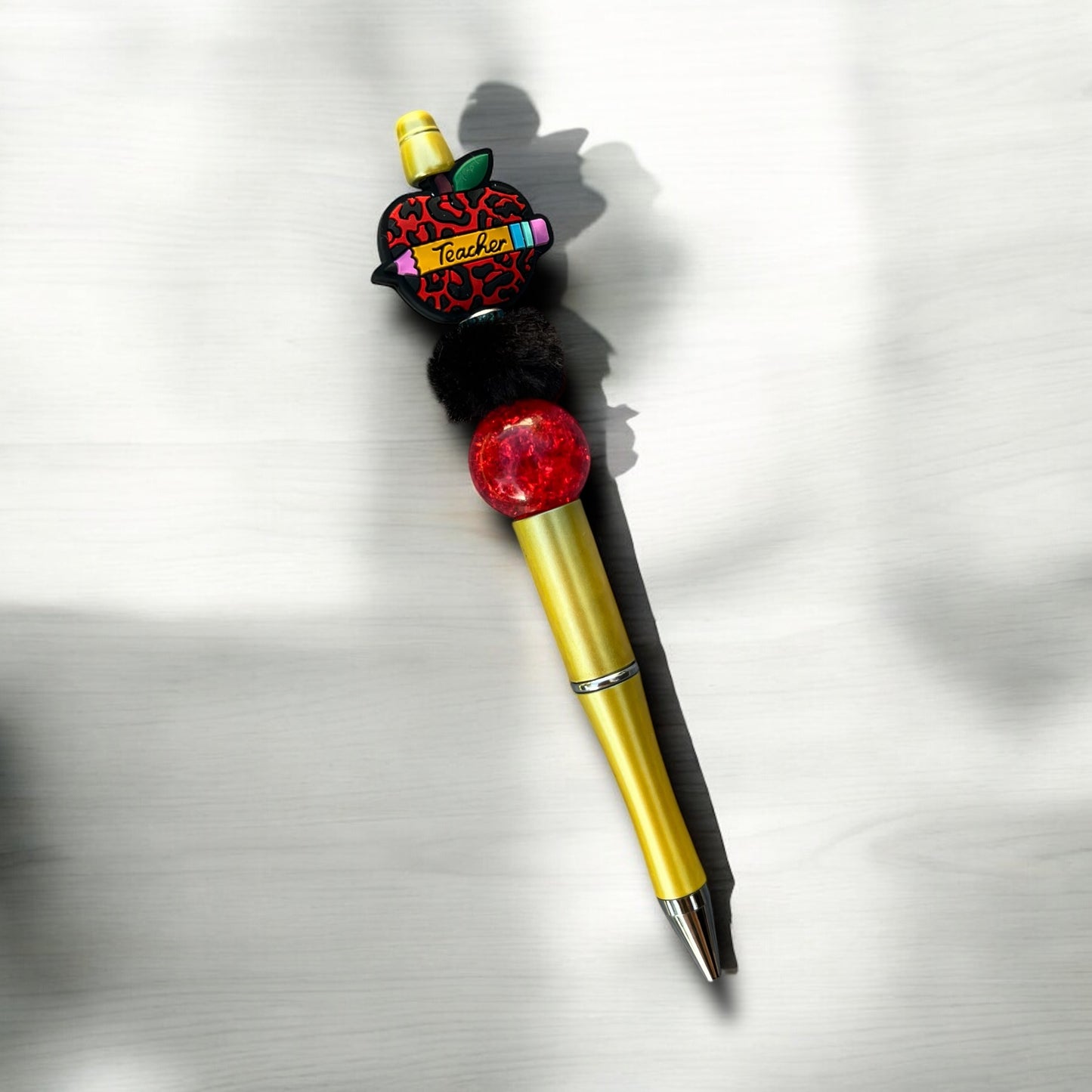 Red Apple-Beaded Pen