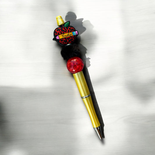 Red Apple-Beaded Pen