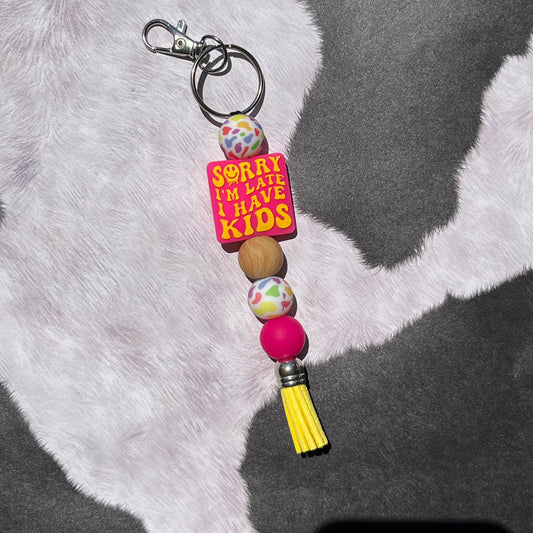 Sorry I’m late I have kids-Keychain Clip On Accessory