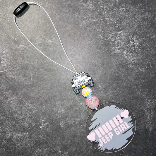 Jeep Girl-Rearview Mirror Car Charm