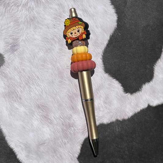 Pumpkin Crowgirl-Beaded Pen