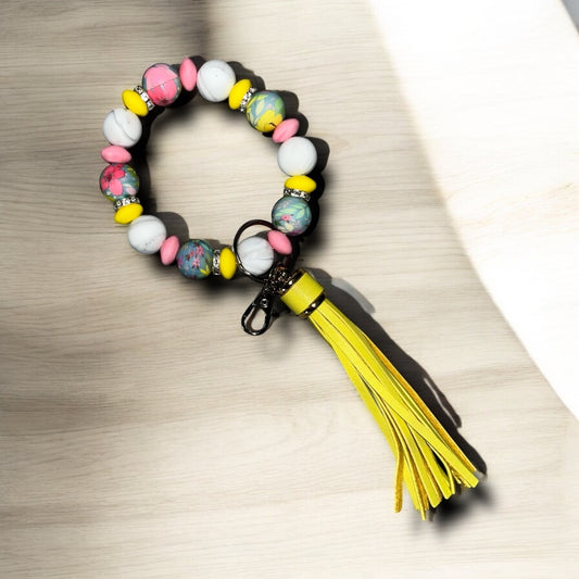 Bright Floral-Wristlet Keychain