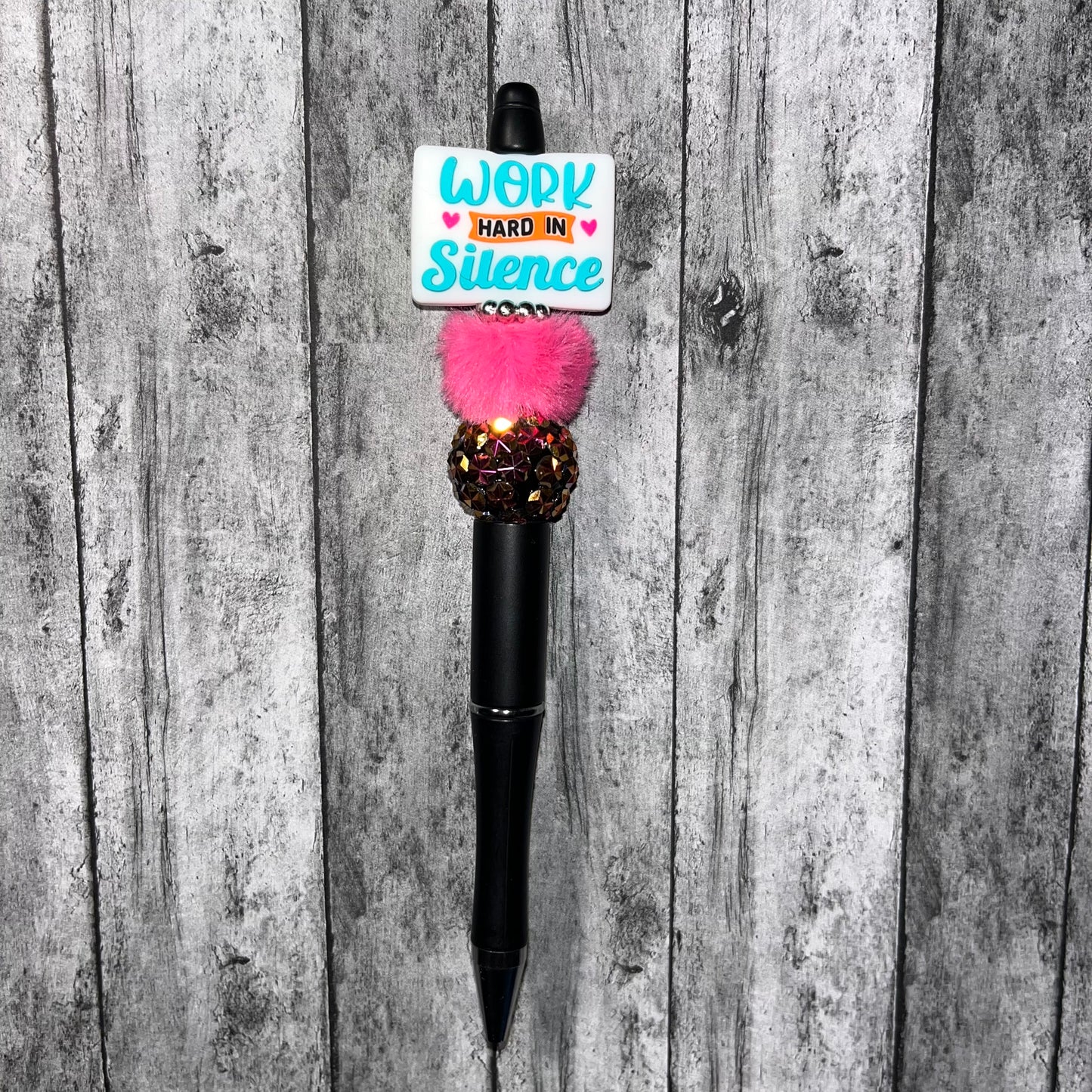 Work hard in silence, let your success be your noise-Beaded Pen