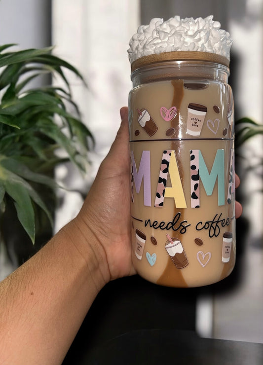 Mama Needs Coffee- Snowglobe Tumbler