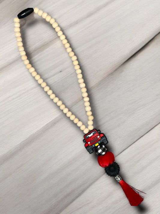 Red Jeep-Rearview Mirror Car Charm